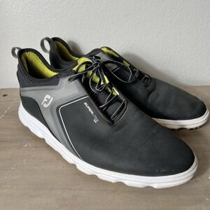 FootJoy SuperLites XP Golf Shoes Mens 11.5M Black Gray Waterproof Spikeless